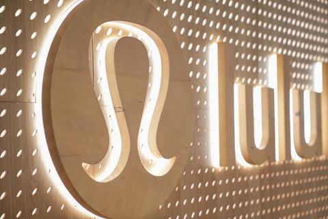 Lululemon sign at IFC mall, Hong Kong